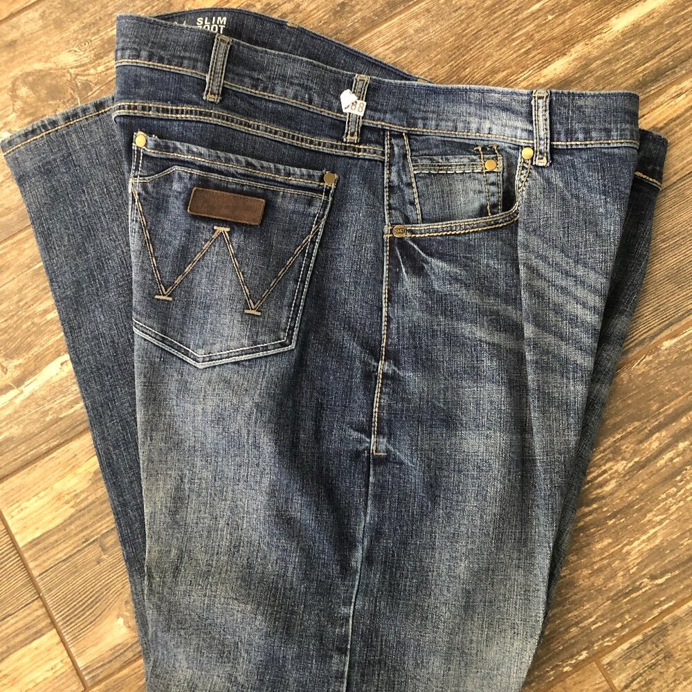 Men's WRANGLER Layton Retro Slim Boot Jeans 40x32 WLT77LY